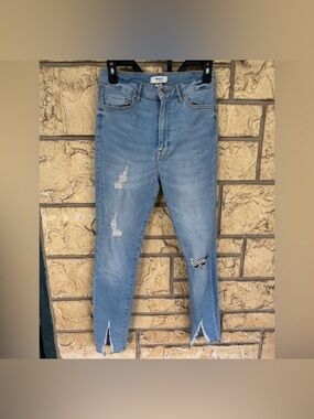 Forever 21 Size 26 Light Blue Distressed Women Jeans